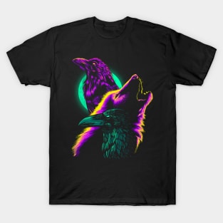 Retro crows with wolf T-Shirt